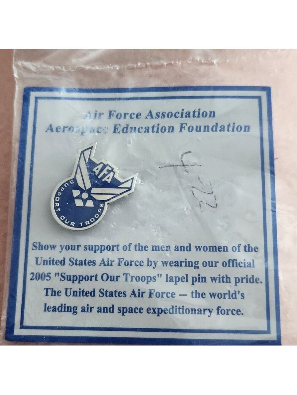 NWT 1980's Air Force Association Lapel Pin USAF Aerospace Education Foundation